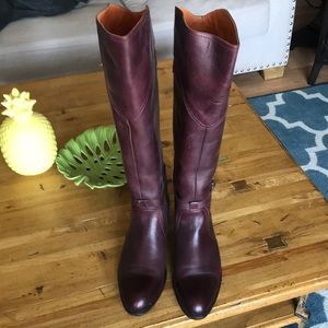 Frye Dorado Riding Boot size 10 in Bordeaux.